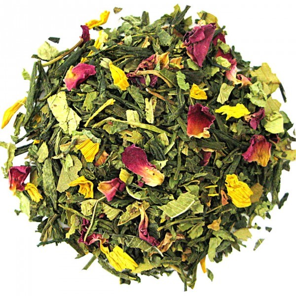 Rosalinde - grüner Sencha mit Rose und Vanille